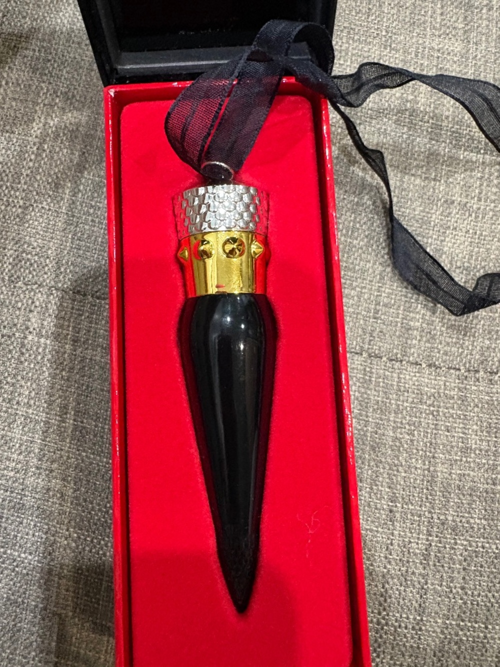 Christian louboutin deep red lipstick